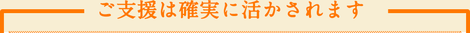 ご支援は確実に活かされます