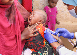 2,300万人以上の子どもにはしかの予防接種を実施しました。