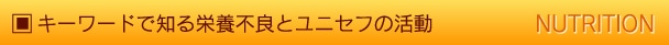 キーワードで知る栄養不良とユニセフの活動