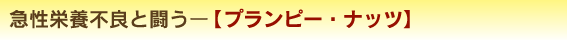 急性栄養不良と闘うー【プランピー・ナッツ】