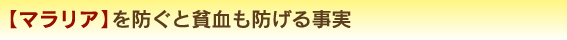 【マラリア】を防ぐと貧血も防げる事実