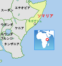 ユニセフ現地スタッフで医師のアブディノールさんは住民が蚊帳を正しくつるすことが できるかどうか、一軒一軒確認して回る。 