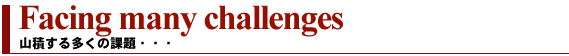 山積する多くの課題・・・