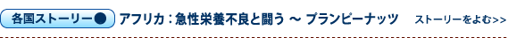 アフリカ：急性栄養不良と闘う　〜 プランピーナッツ 