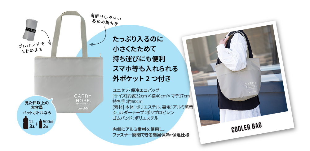 たっぷり入るのに、小さくたためて持ち運びにも便利スマホ等も入れられる外ポケット2つ付き