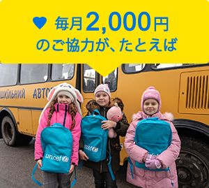 毎月2,000円のご協力が、たとえば