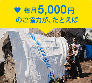 毎月5,000円のご協力が、たとえば